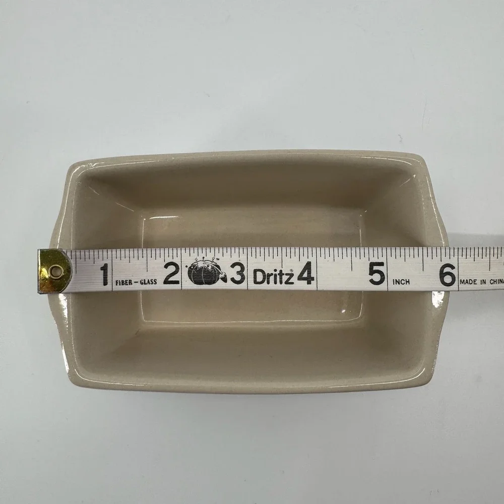 Vtg Garden Ridge Christmas Cats Mini Loaf Pan Ceramic Winter Baking Dish Holiday